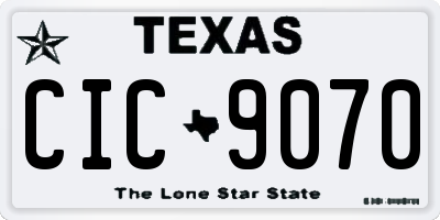 TX license plate CIC9070