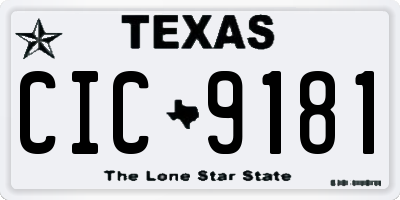 TX license plate CIC9181