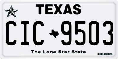 TX license plate CIC9503
