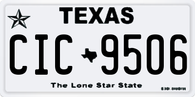 TX license plate CIC9506