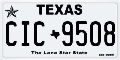 TX license plate CIC9508