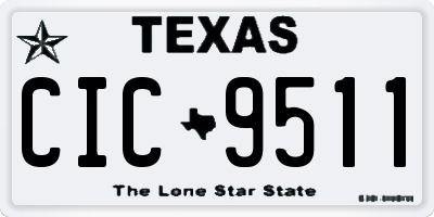 TX license plate CIC9511