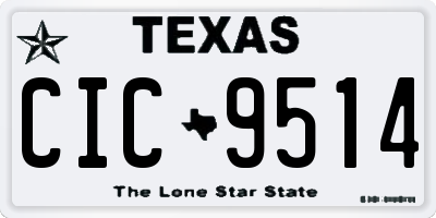 TX license plate CIC9514