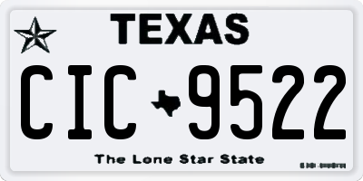 TX license plate CIC9522