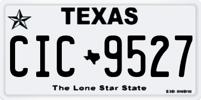 TX license plate CIC9527