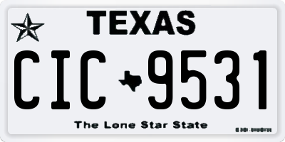 TX license plate CIC9531