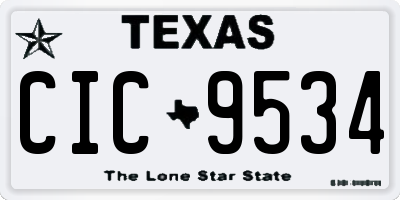 TX license plate CIC9534