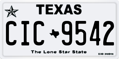 TX license plate CIC9542