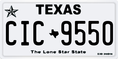 TX license plate CIC9550