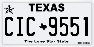 TX license plate CIC9551