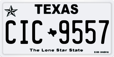 TX license plate CIC9557