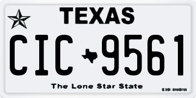 TX license plate CIC9561