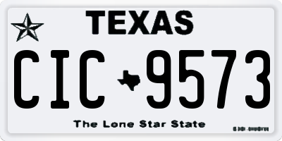 TX license plate CIC9573