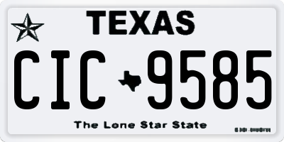 TX license plate CIC9585