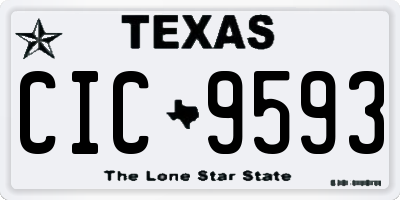 TX license plate CIC9593