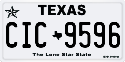 TX license plate CIC9596