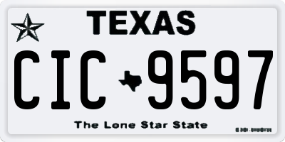 TX license plate CIC9597