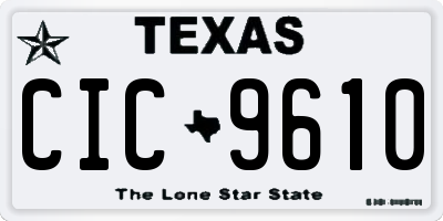 TX license plate CIC9610