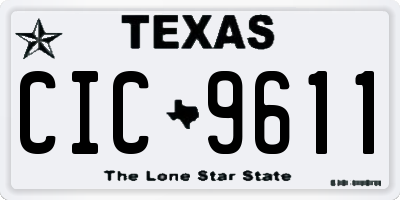TX license plate CIC9611