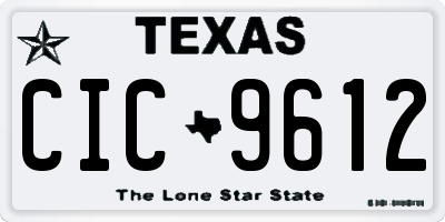 TX license plate CIC9612