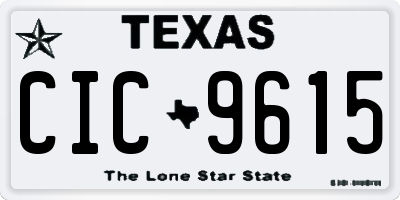 TX license plate CIC9615