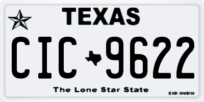TX license plate CIC9622