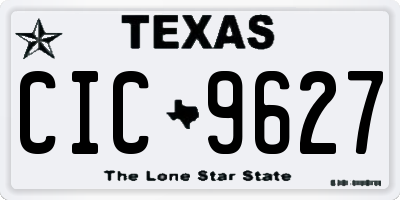 TX license plate CIC9627