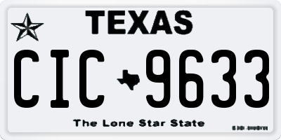 TX license plate CIC9633