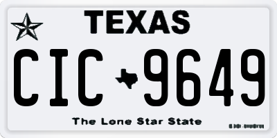 TX license plate CIC9649
