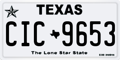 TX license plate CIC9653