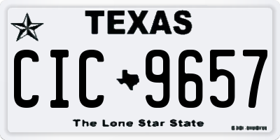 TX license plate CIC9657