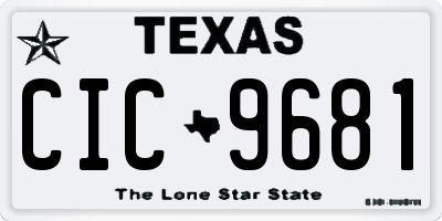 TX license plate CIC9681