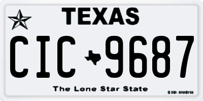 TX license plate CIC9687