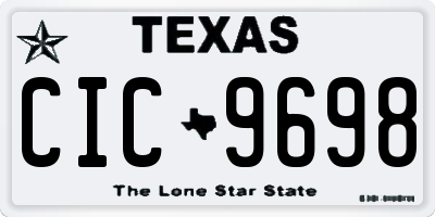 TX license plate CIC9698