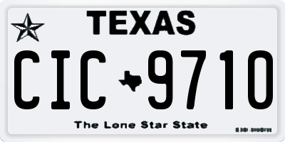 TX license plate CIC9710