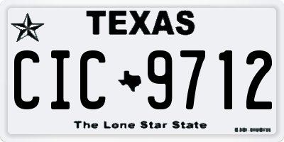 TX license plate CIC9712