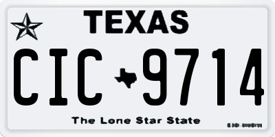 TX license plate CIC9714