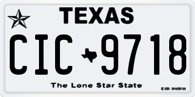 TX license plate CIC9718