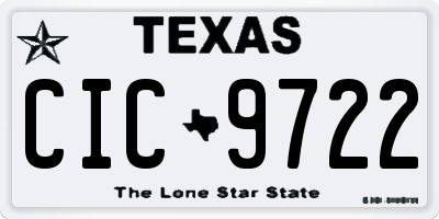 TX license plate CIC9722