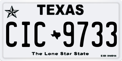 TX license plate CIC9733