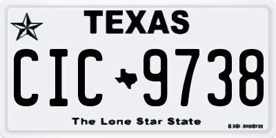 TX license plate CIC9738