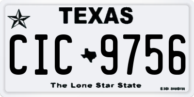 TX license plate CIC9756