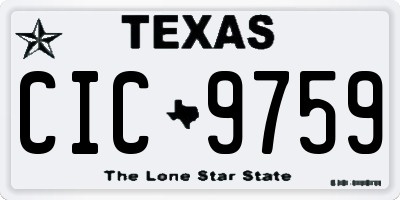 TX license plate CIC9759