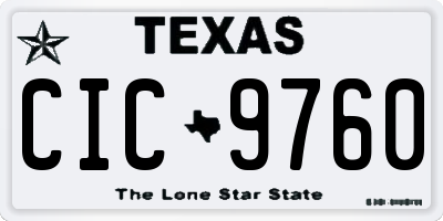 TX license plate CIC9760