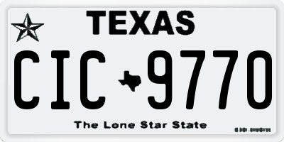 TX license plate CIC9770