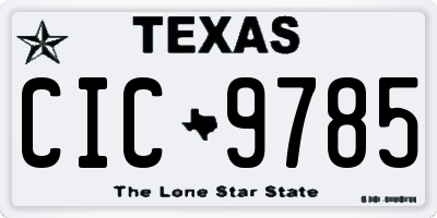 TX license plate CIC9785