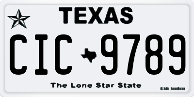 TX license plate CIC9789