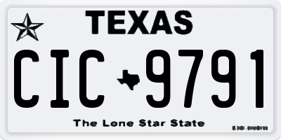 TX license plate CIC9791