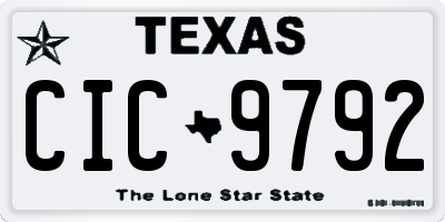 TX license plate CIC9792