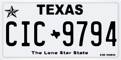 TX license plate CIC9794